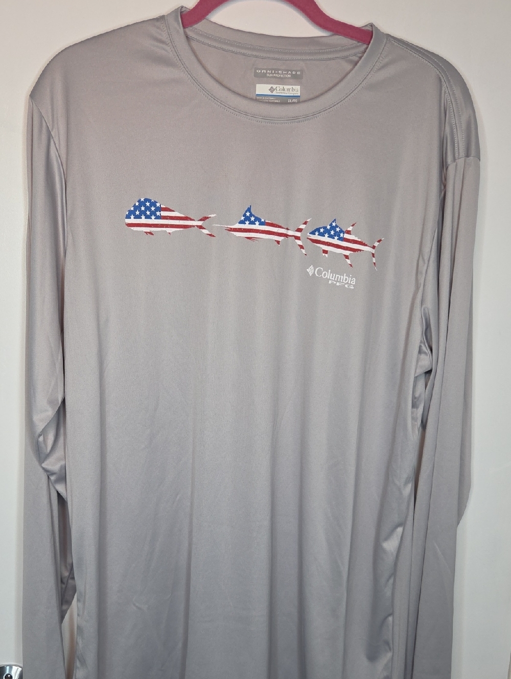 Men's Columbia Terminal Tackle Freedom Fish Long Sleeve Shirt Size XL